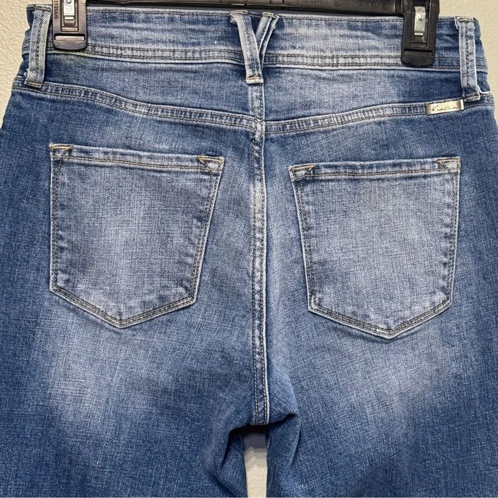 KanCan Estilo High Rise Slim Straight Raw Hem Denim Blue Jeans Size 7 / 27  7/27